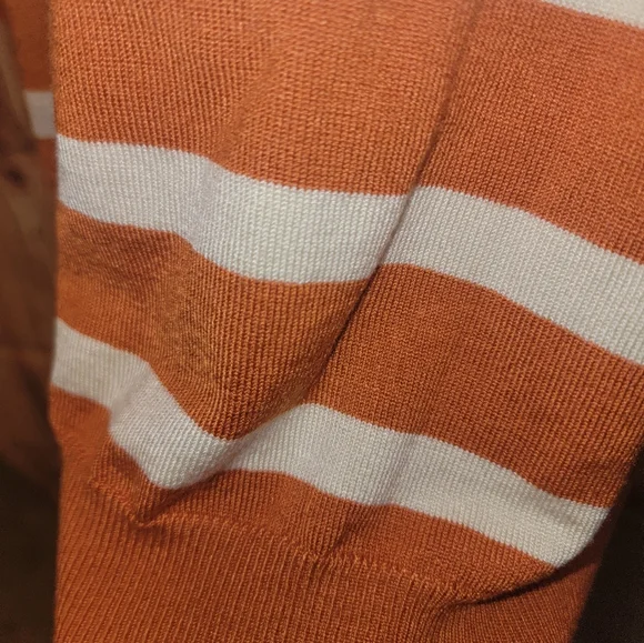 Modcloth Sweater Size 2X Orange/Cream Stripe - Picture 5 of 8